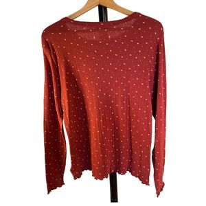 Lucky Brand Floral Print Thermal Knit Top NWT Size XL